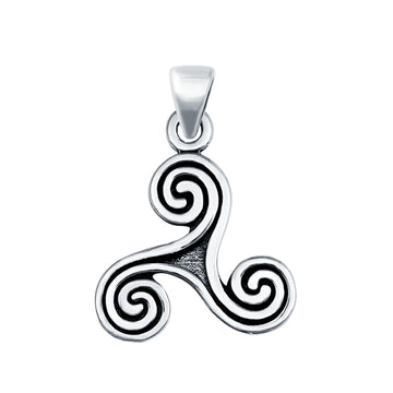 925 Sterling Silver Triskele Charm Pendant